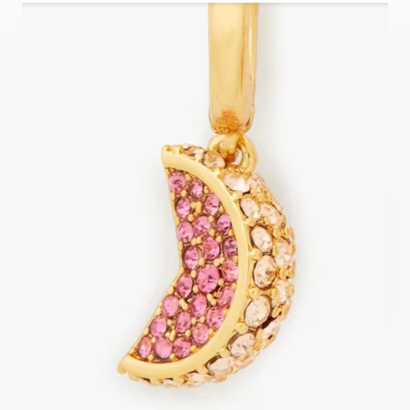 NWT KATE SPADE ♠️ FRUIT SALAD PAVE GRAPEFRUIT HUGGIES EARRINGS - Picture 4 of 9